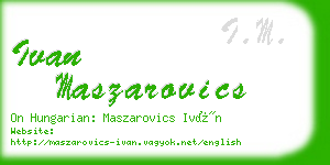 ivan maszarovics business card